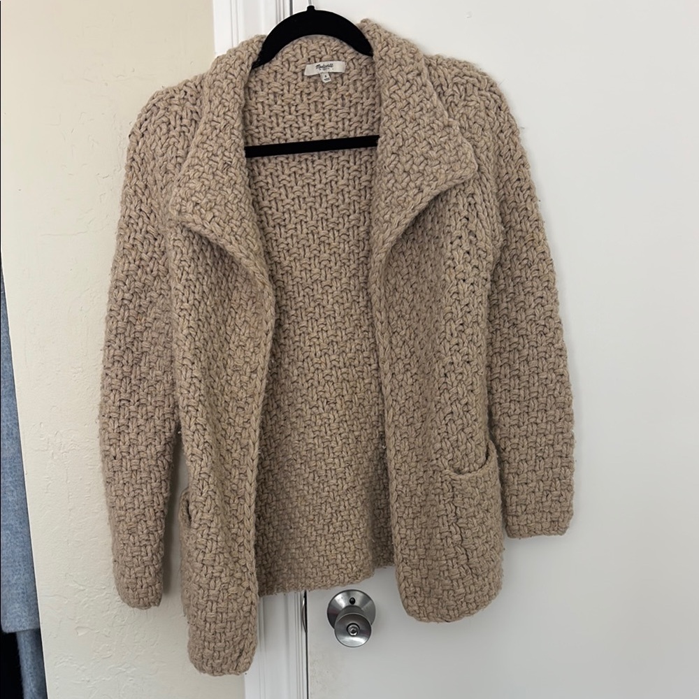 Madewell hand knit basketweave cardigan S